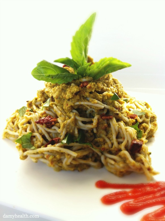 Creamy Vegan Sundried Tomato and Basil Pasta