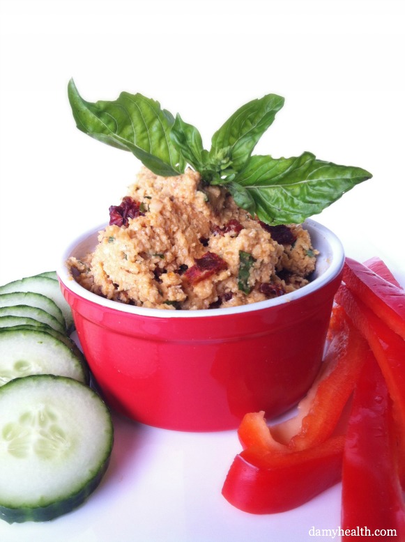 Raw Sundried Tomato and Basil Cashew Cheese