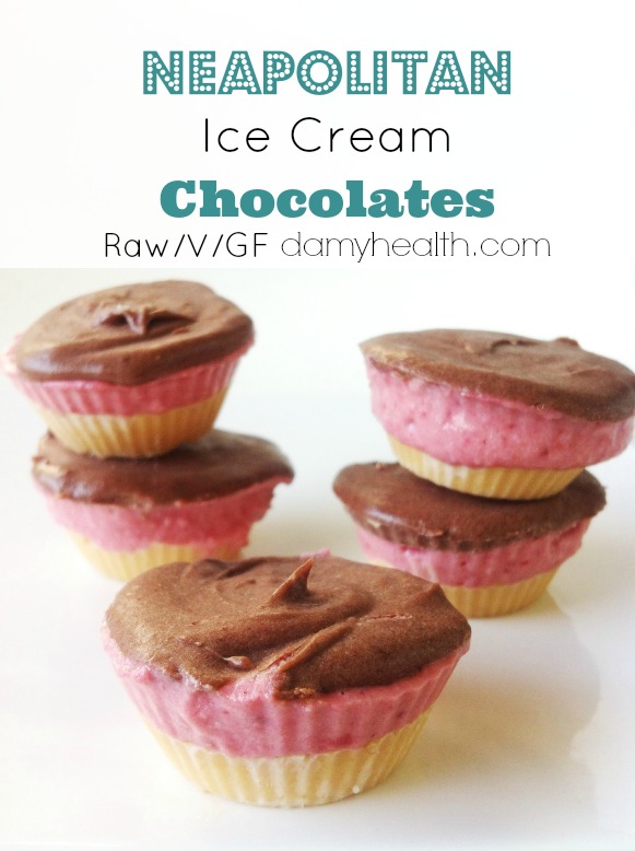 Neapolitan Ice Cream Chocolates (Raw/Vegan)