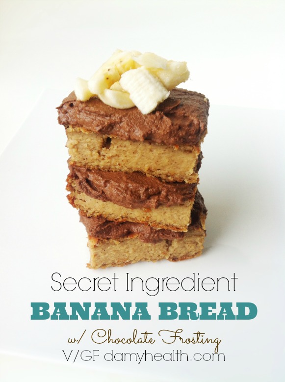 Secret Ingredient BANANA BREAD with Chocolate Frosting