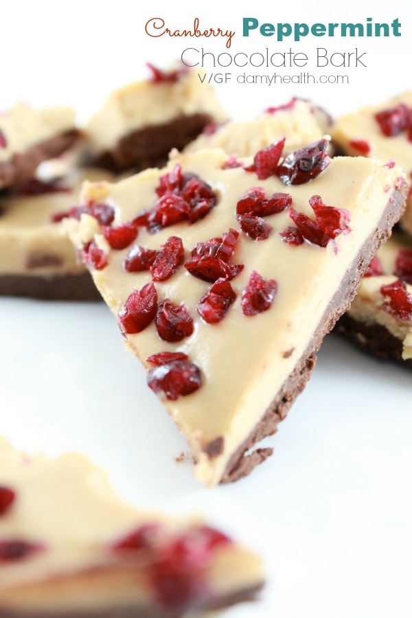 Cranberry Peppermint Chocolate Bark