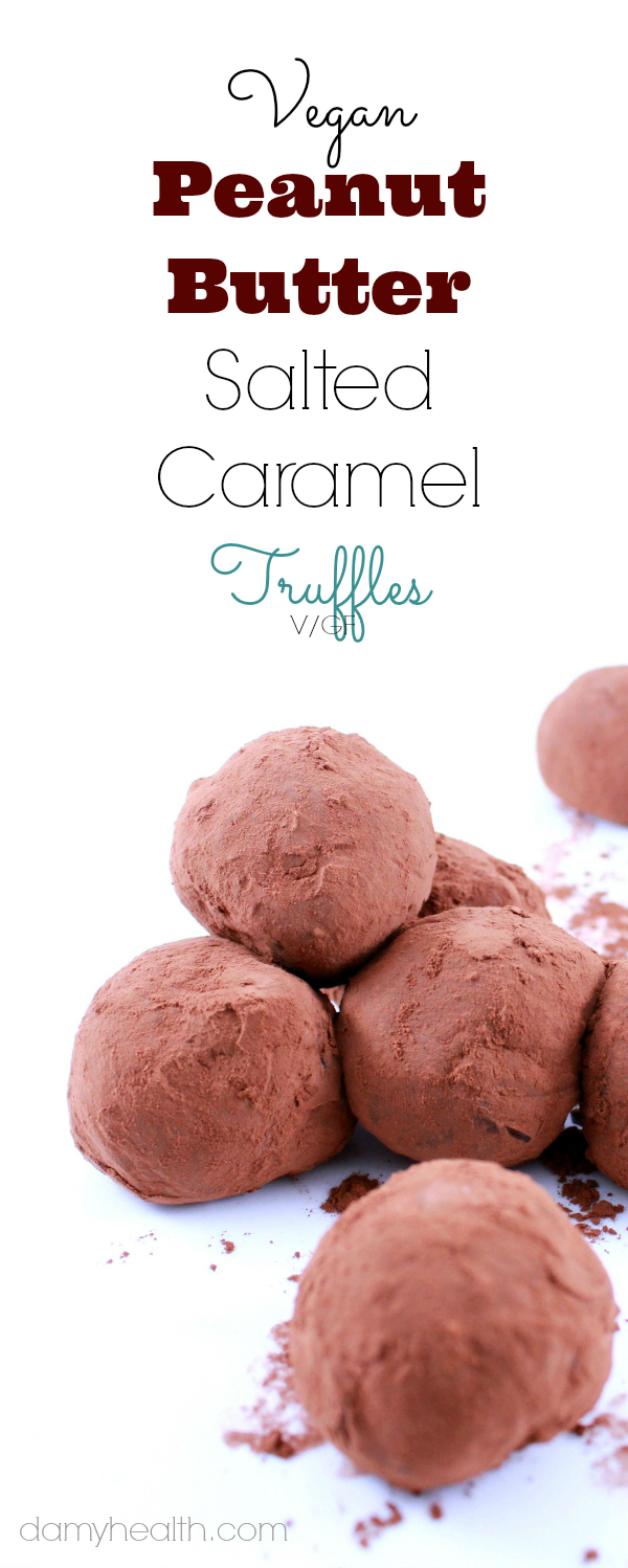 Vegan Peanut Butter Salted Caramel Truffles