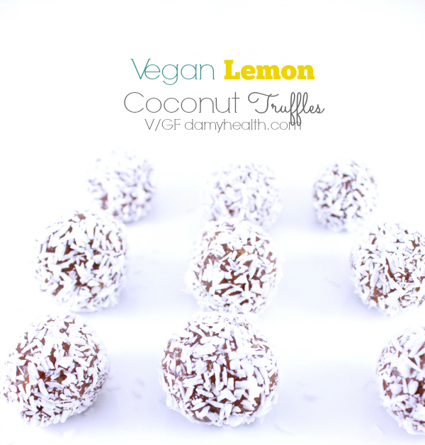 vegan lemon coconut truffles