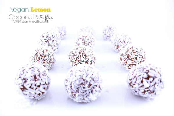 vegan lemon coconut truffles