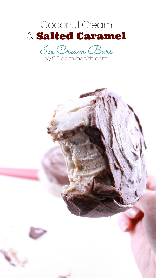 Coconut Cream & Salted Caramel Vegan Ice Cream Bars