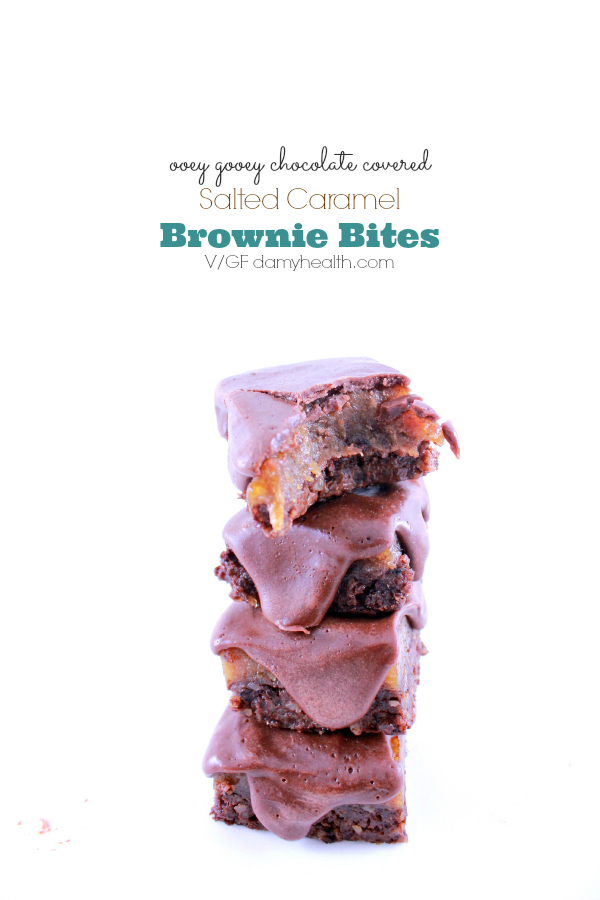 chocolate covered salted caramel brownie bites