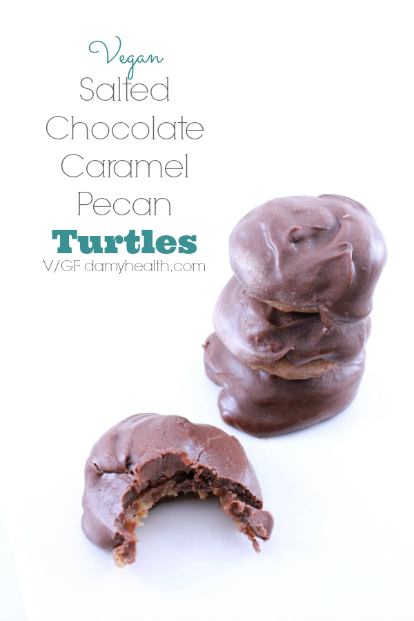 Vegan Salted Chocolate Caramel Pecan Turtles