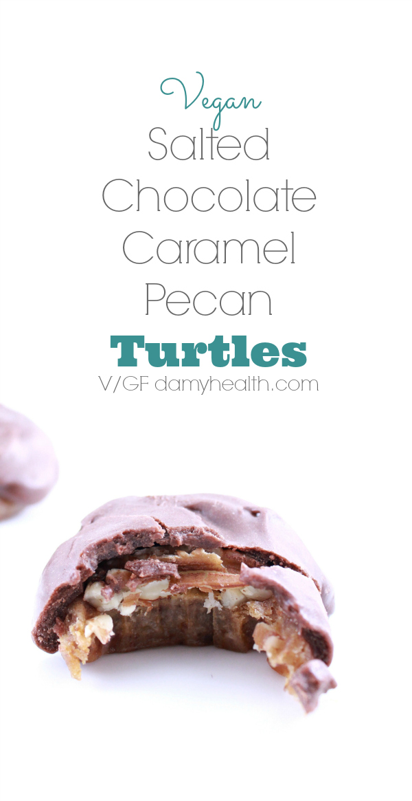 Vegan Salted Chocolate Caramel Pecan Turtles