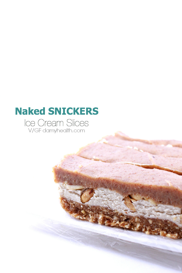 Naked Snickers Ice Cream Slices