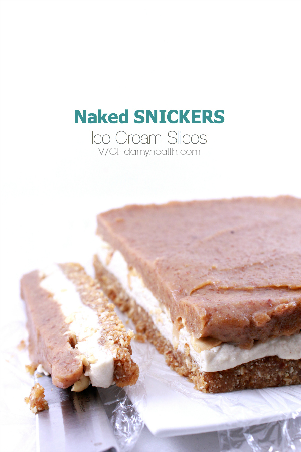 Naked Snickers Ice Cream Slices