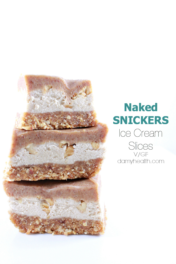 Naked Snickers Ice Cream Slices