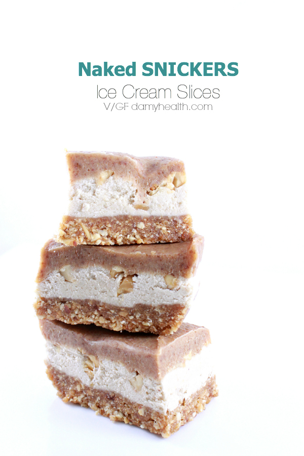 Naked Snickers Ice Cream Slices