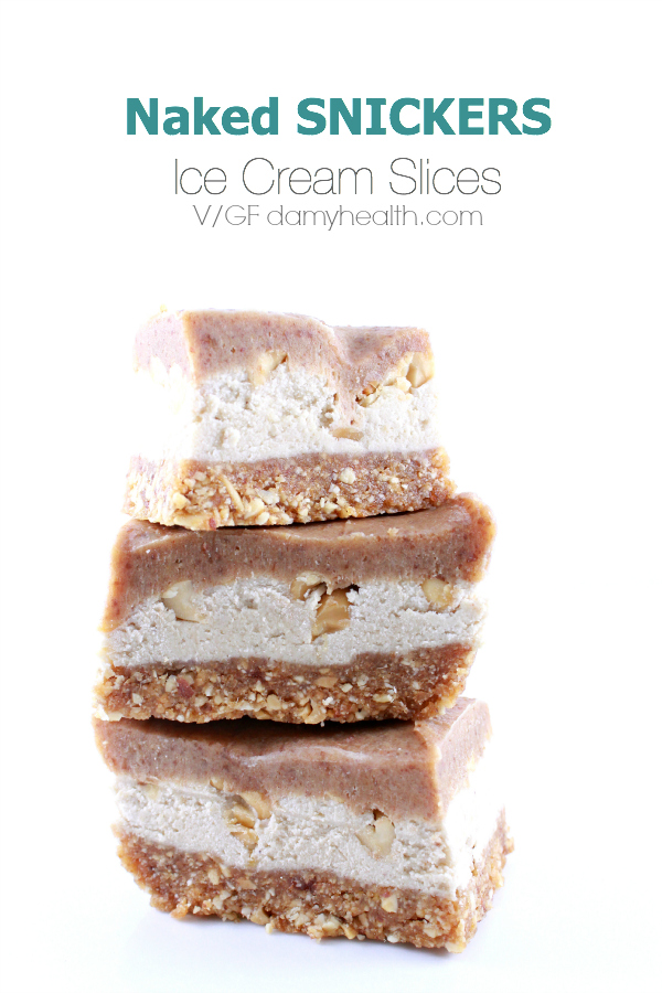 Naked Snickers Ice Cream Slices