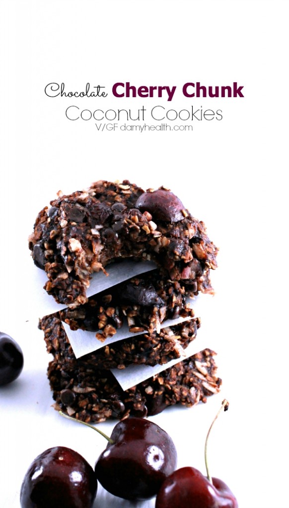Chocolate Cherry Chunk Coconut Cookies