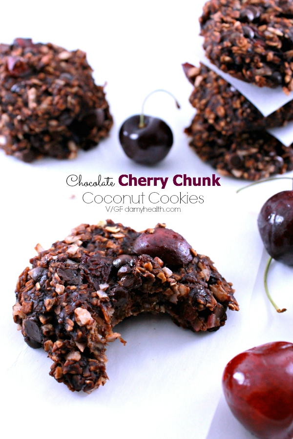 Chocolate Cherry Chunk Coconut Cookies