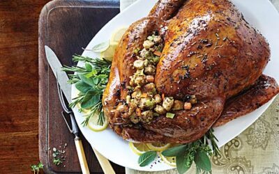 Pomegranate-Glazed Stuffed Roast Turkey