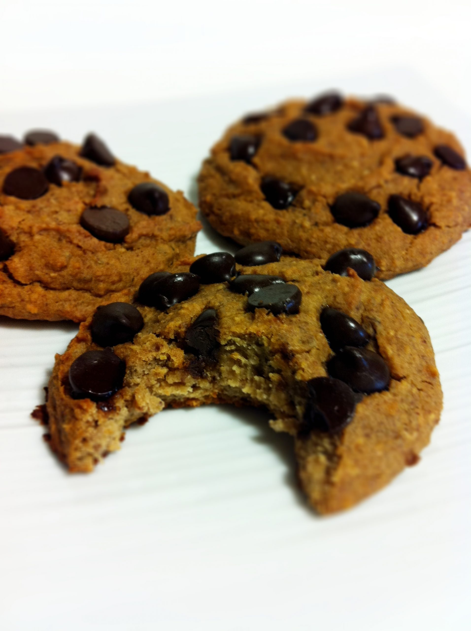 Healthy Gluten Free & Grain Free Chocolate Chip Cookies (Thumb Print & Date-Center)