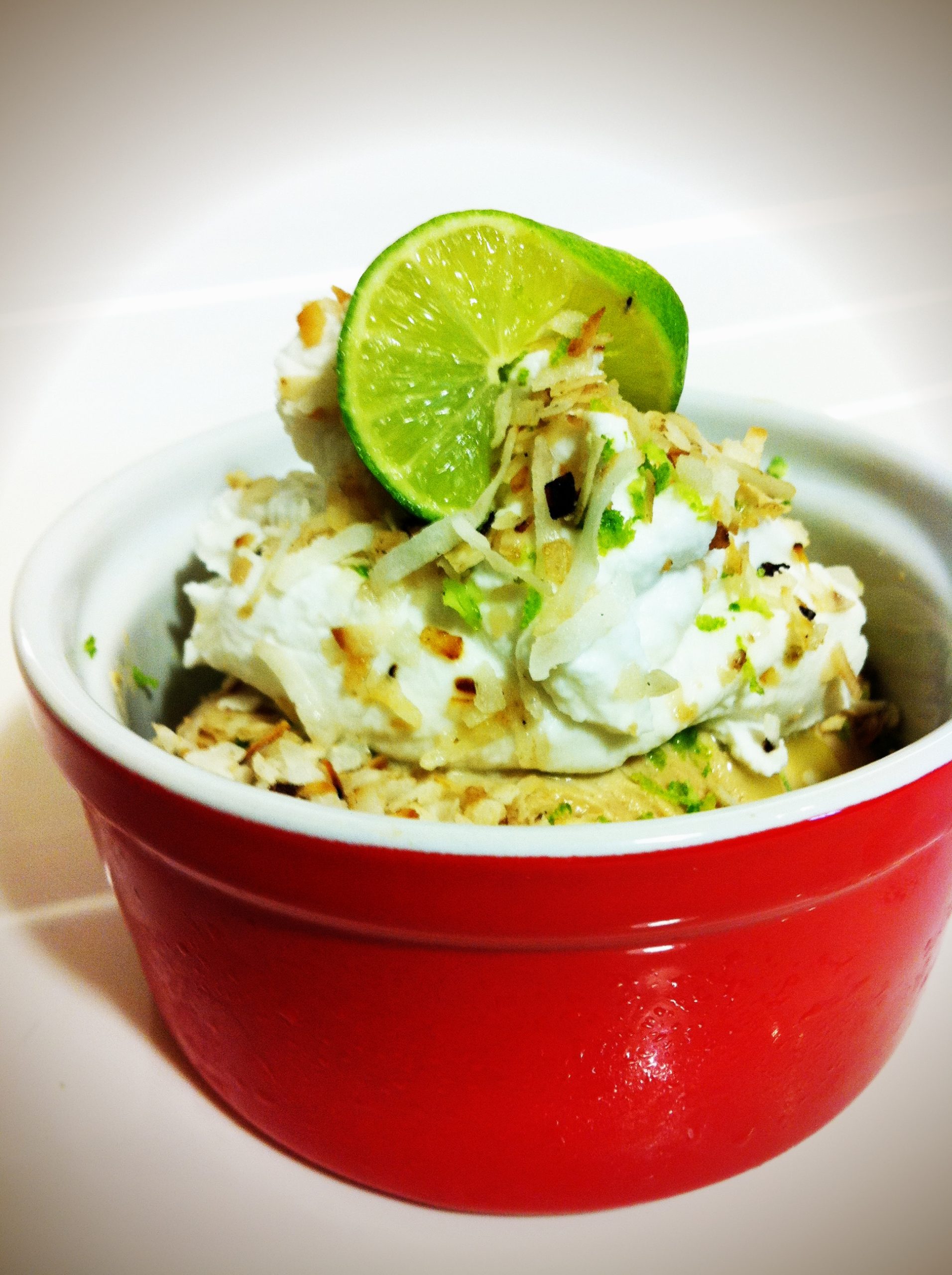 Healthy Key Lime Cheesecake with Whipped Coconut Cream
