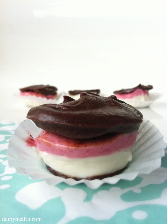 Chocolate Raspberry Two Bite Cheesecakes (Vegan and Non-Vegan Options)