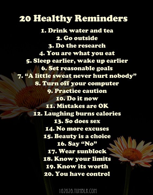 20 Healthy Reminders