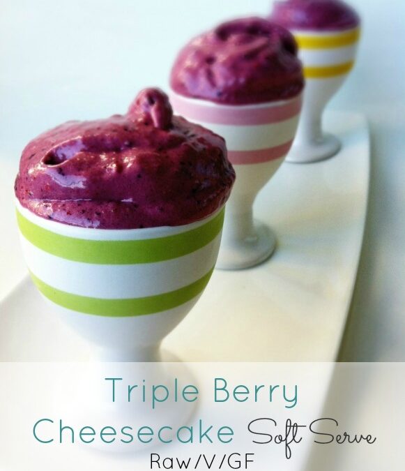 Triple Berry Cheesecake Soft Serve (Raw Vegan)
