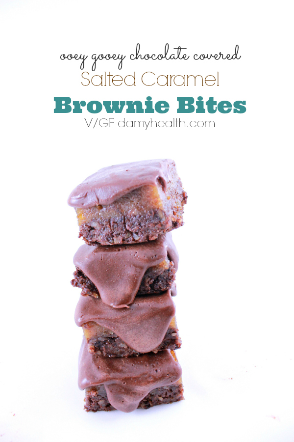 chocolate covered salted caramel brownie bites