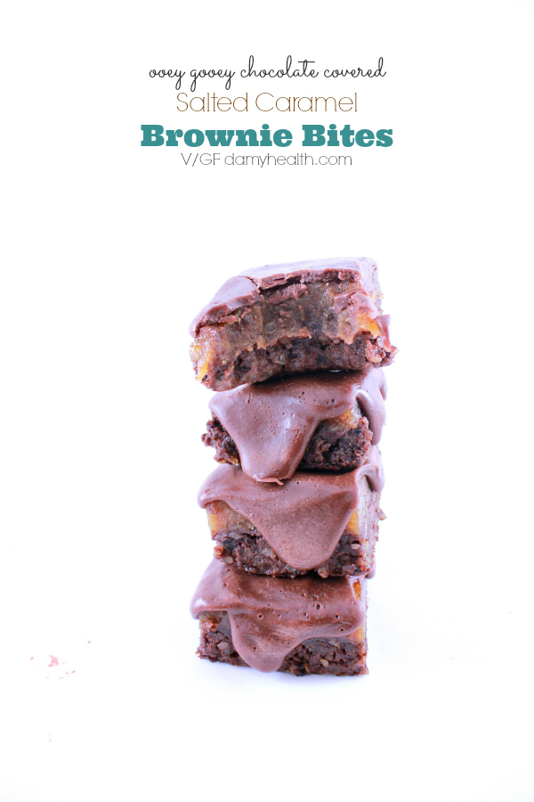 chocolate covered salted caramel brownie bites