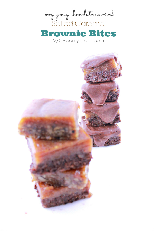 chocolate covered salted caramel brownie bites