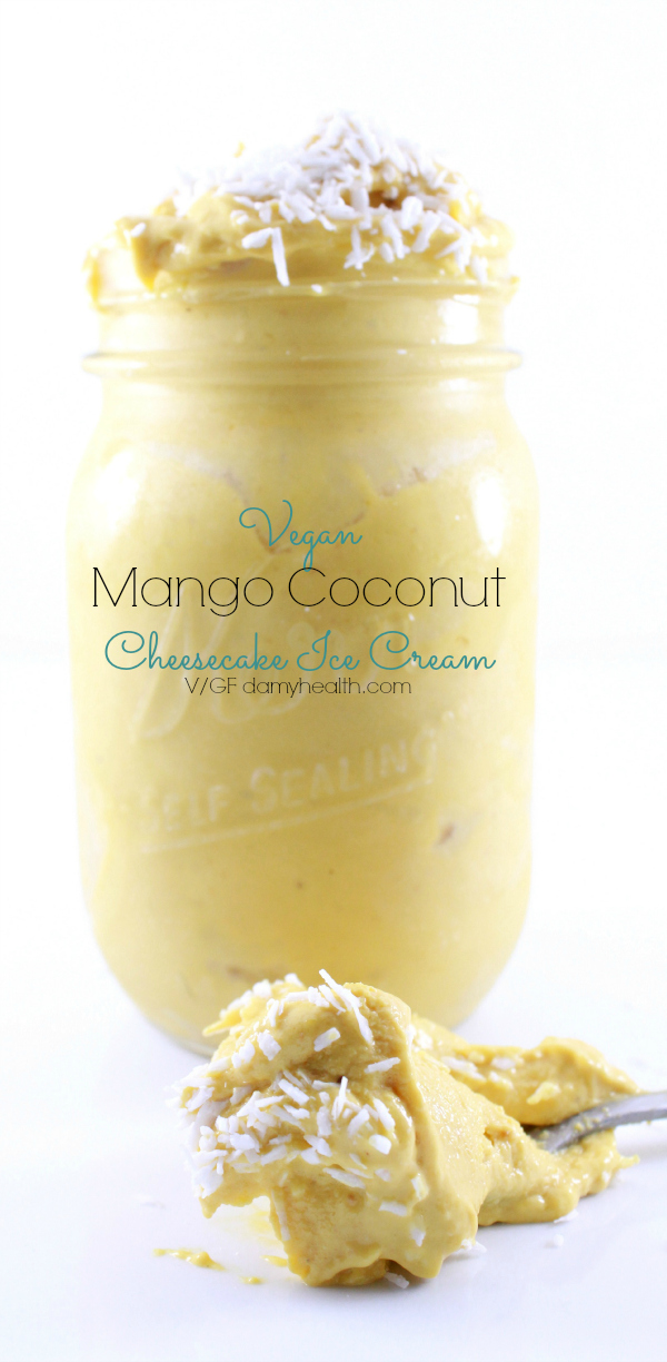 Vegan Mango Coconut Cheesecake Ice Cream