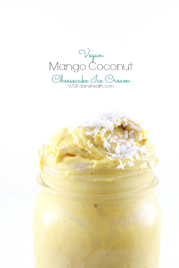 Vegan Mango Coconut Cheesecake Ice Cream