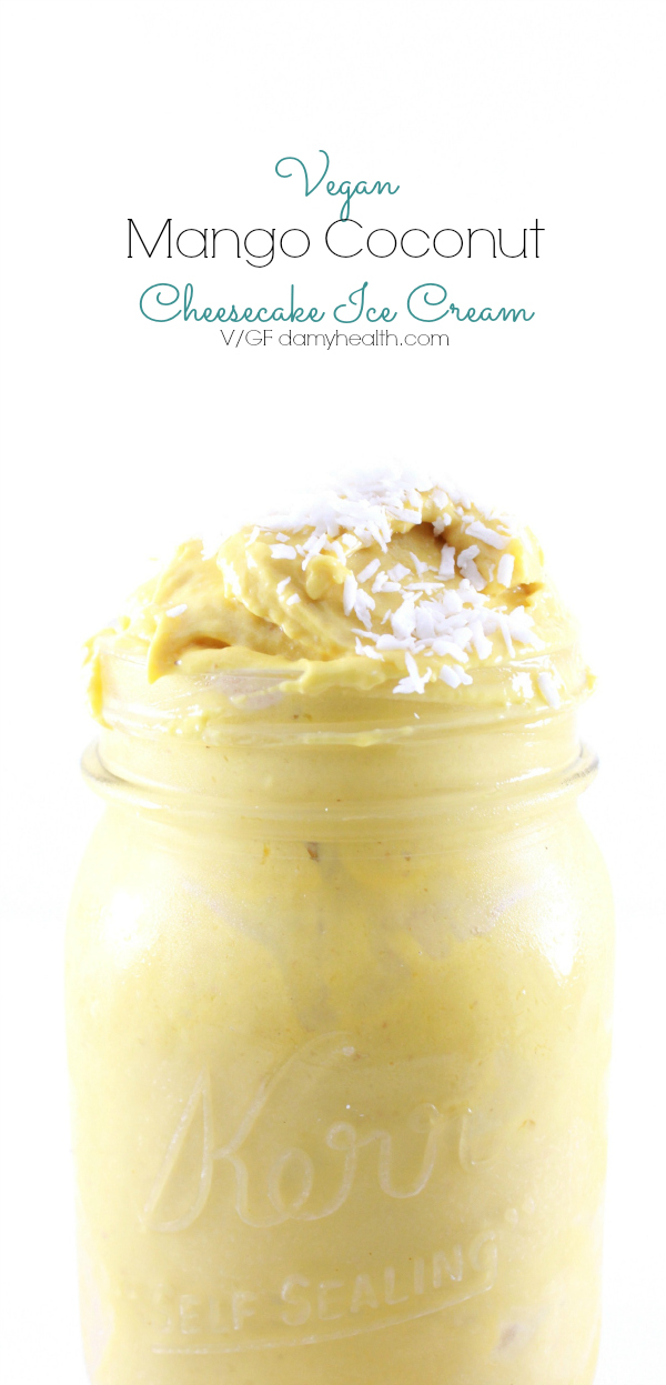 Vegan Mango Coconut Cheesecake Ice Cream