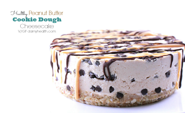 Healthy Peanut Butter Cookie Dough Cheesecake