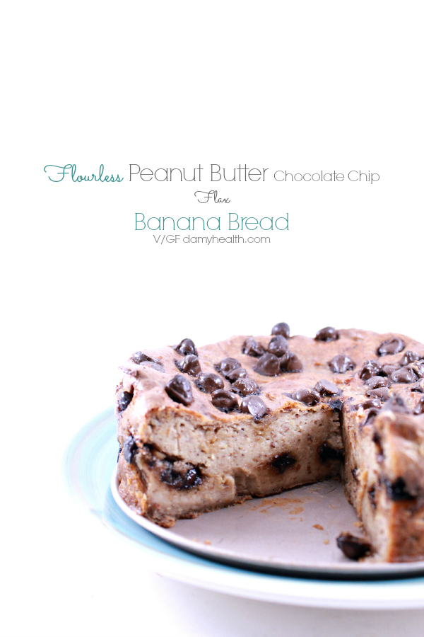 Flourless Peanut Butter Chocolate Chip Flax Banana Bread