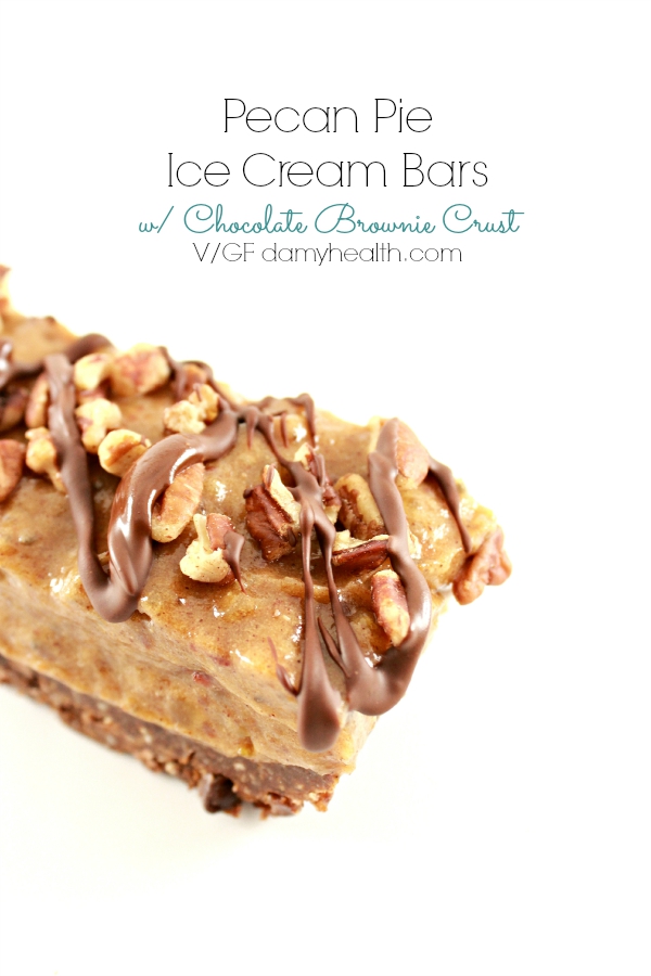 Pecan Pie Ice Cream Bars with Chocolate Brownie Crust