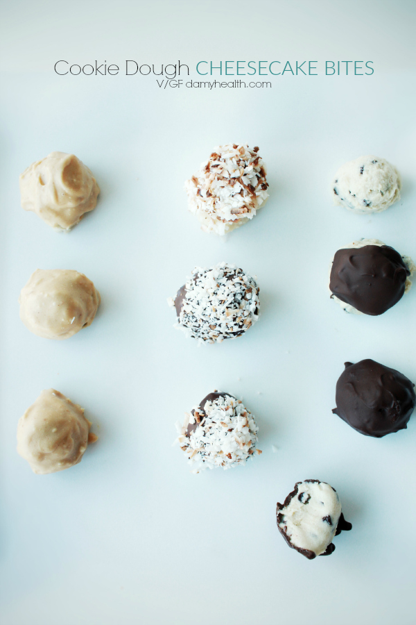 Healthy Cookie Dough Cheesecake Bites