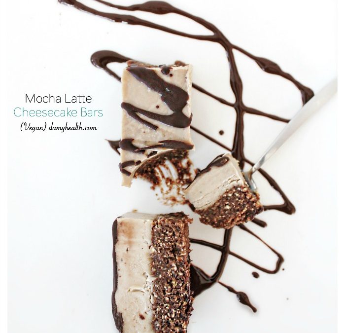 Mocha Latte Cheesecake Bars (Vegan)