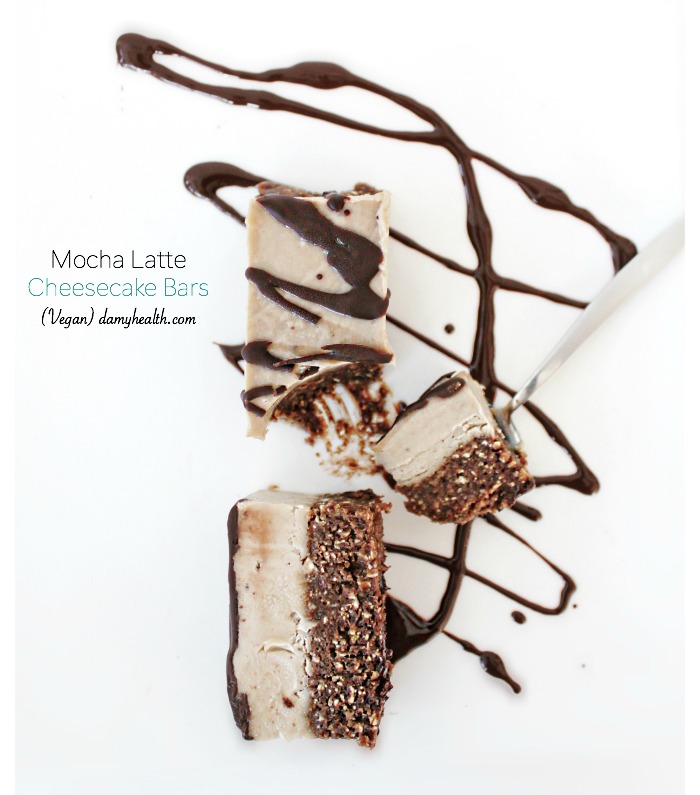 Mocha Latte Cheesecake Bars (Vegan)